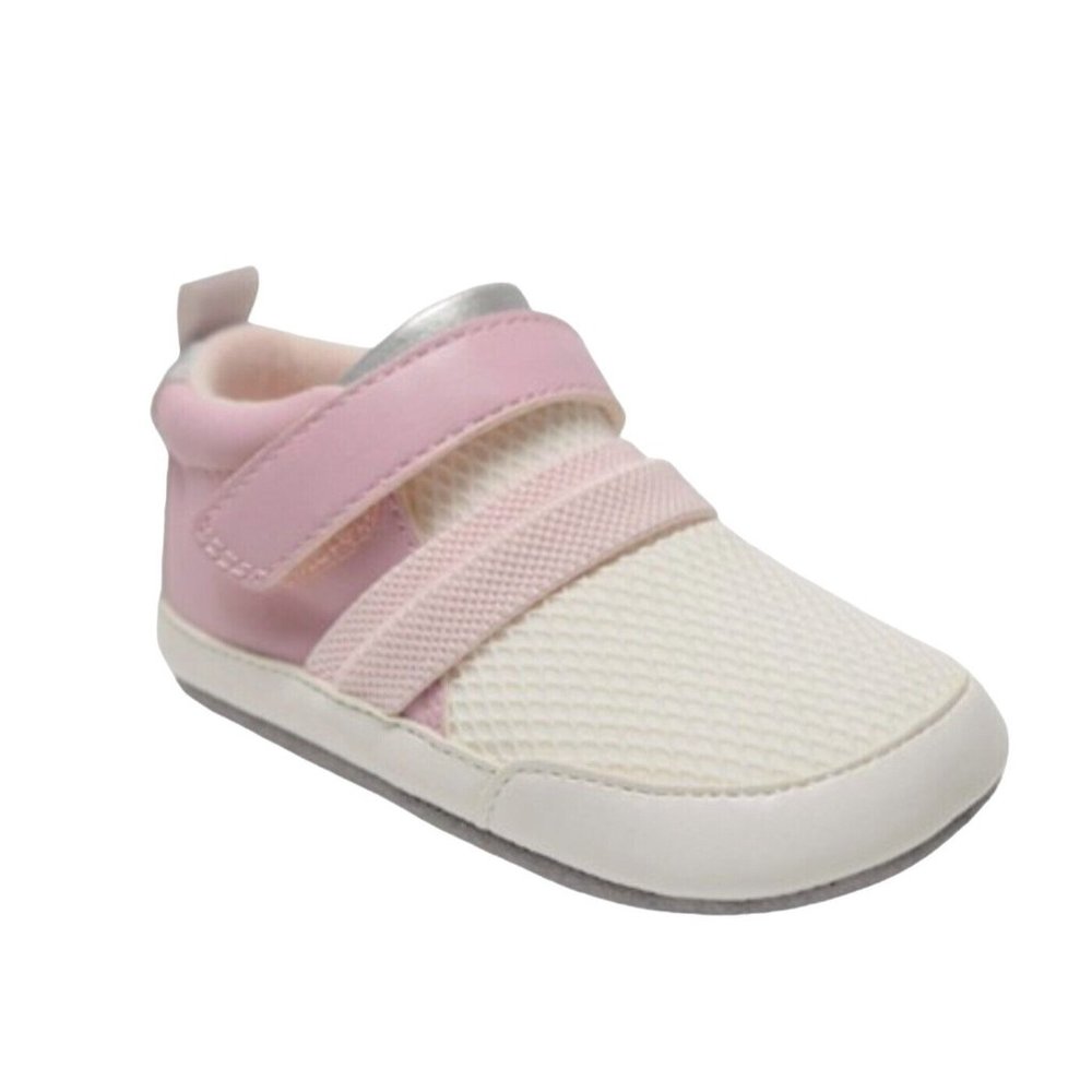NWT Ro + Me by Robeez Baby Infant Baby Shoes White Pink Silver  6-12 month